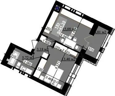 ЖК Millennium (NDB) — 41.4 м²