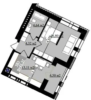 ЖК Millennium (NDB) — 43.4 м²
