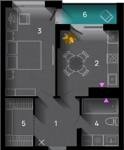 ЖК SKYGARDEN — 43 м²