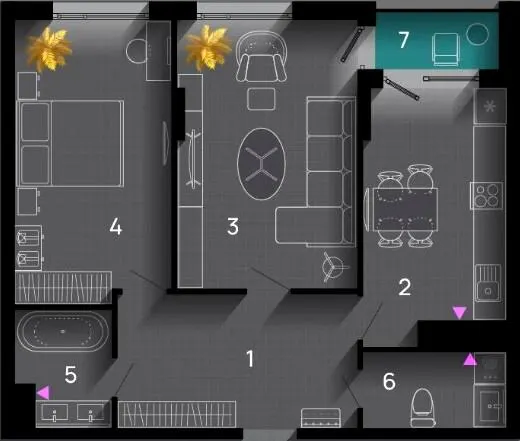 ЖК SKYGARDEN — 67 м²
