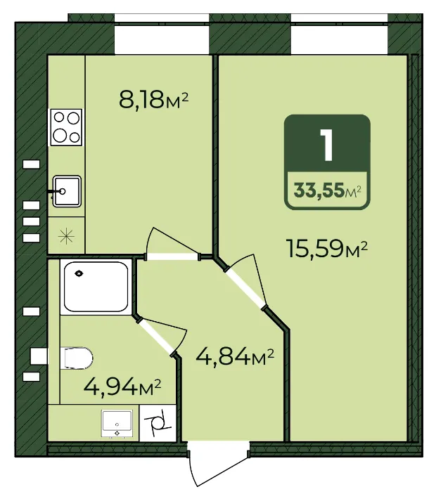 ЖК WEST HOME — 33.6 м²