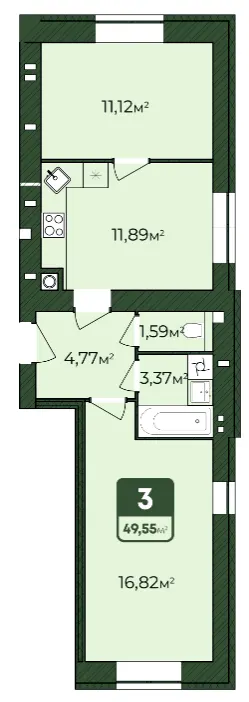 ЖК WEST HOME — 49.6 м²