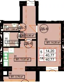 ЖК Гімназія — 40.8 м²