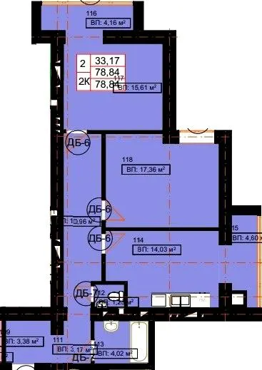 ЖК Гімназія — 78.8 м²