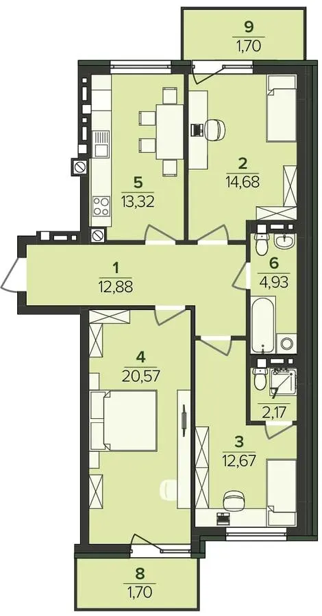 ЖК Falcon City — 84.6 м²