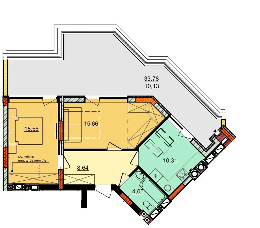 ЖК Лісова казка 2 — 64.4 м²