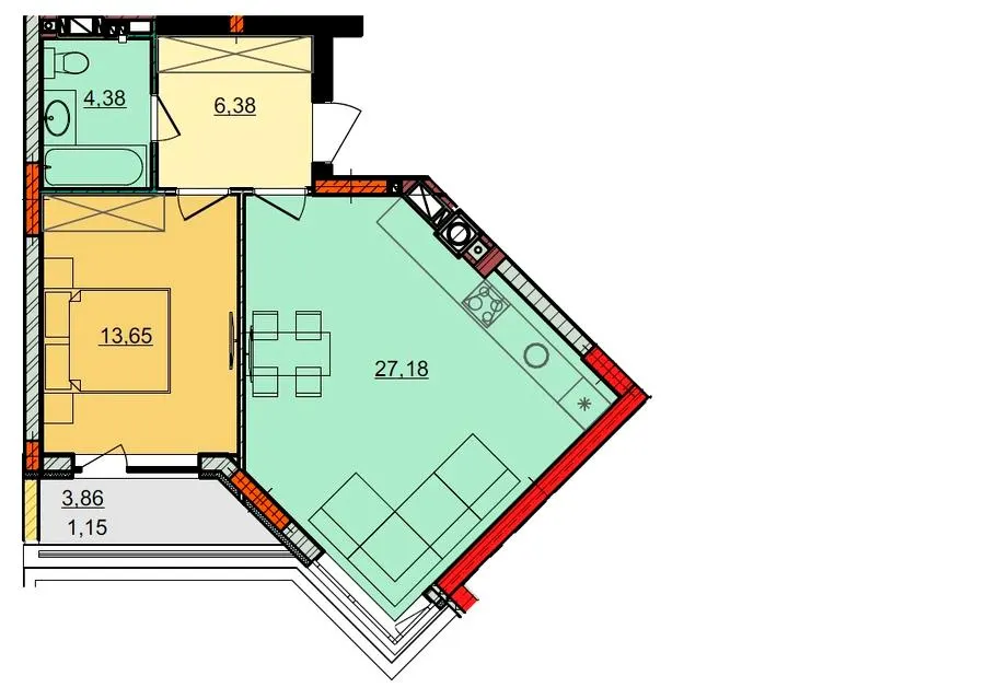 ЖК Лісова казка 2 — 52.7 м²