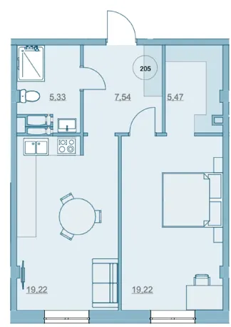 ЖК Park Hills (Молодіжна ініціатива) — 56.8 м²
