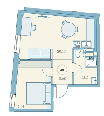 ЖК Park Hills (Молодіжна ініціатива) — 40.1 м²