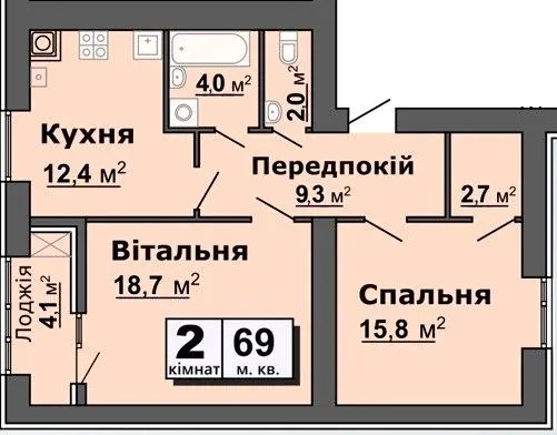 вул. Залізнична, 16 — 69 м²