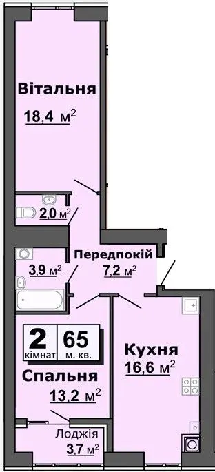 вул. Залізнична, 16 — 65 м²