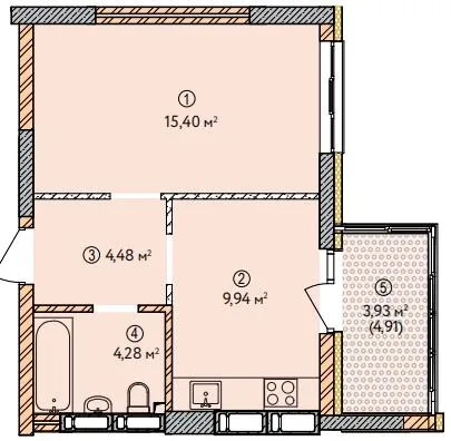 1-кімнатна квартира, 38 м², вул. В’ячеслава Чорновола, Бровари — фото 1