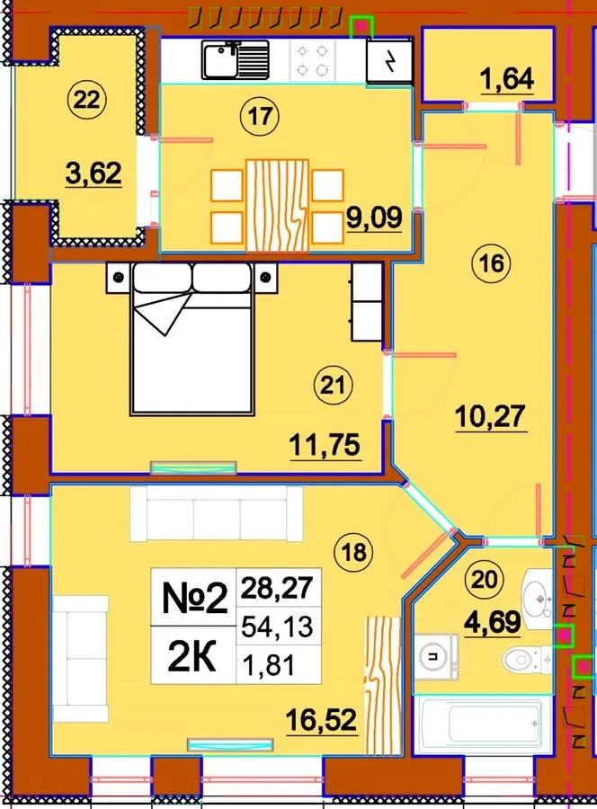 ЖК Комфорт Сіті — 52 м²
