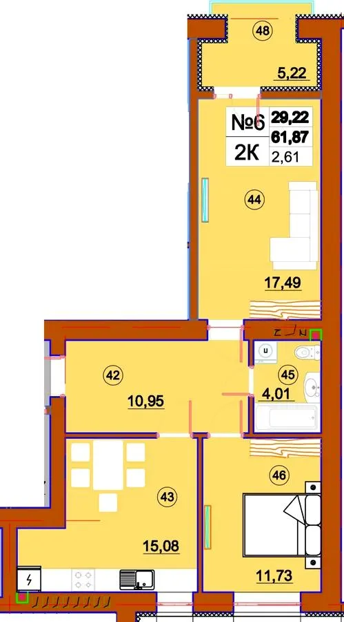 ЖК Комфорт Сіті — 65 м²