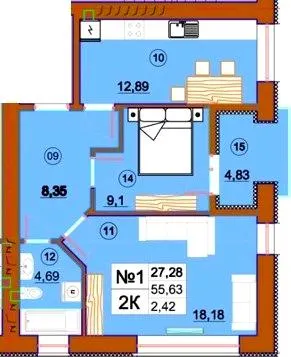 ЖК Комфорт Сіті — 55.6 м²