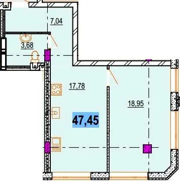 Клубний будинок ParkLake — 47.5 м²