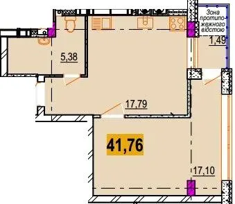 Клубний будинок ParkLake — 41.8 м²