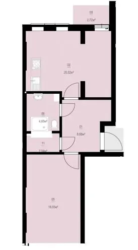 ЖК Happy House — 57.2 м²