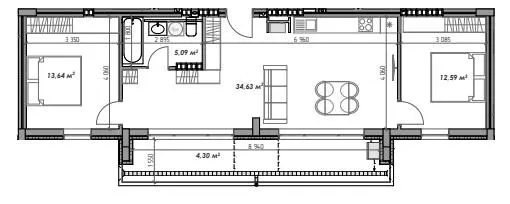 ЖК Index Yard — 70.3 м²