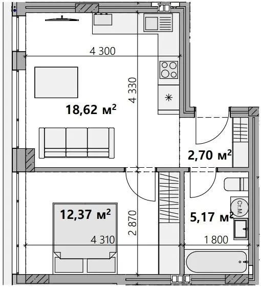 ЖК Index Yard — 38.9 м²