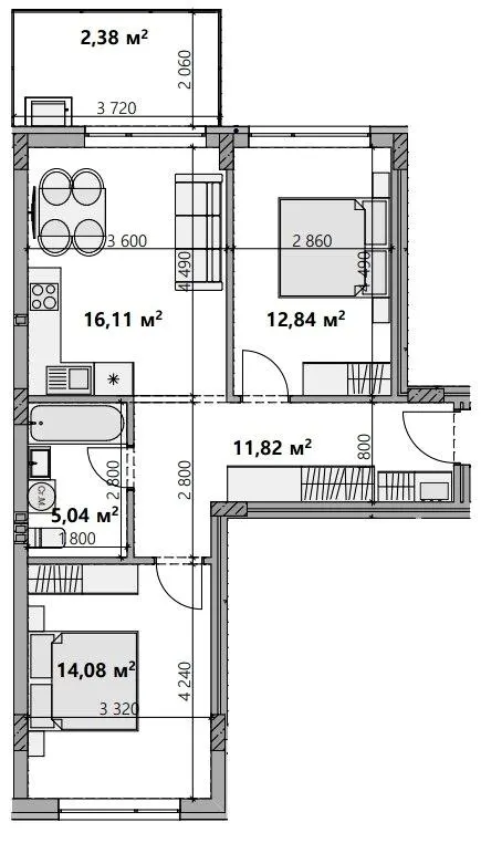 ЖК Index Yard — 62.3 м²