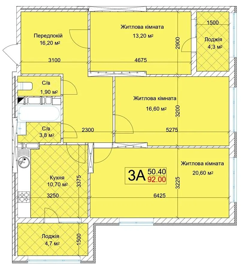 ЖК Квітень — 92 м²