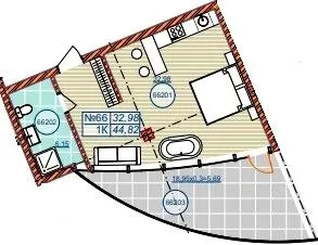 1-кімнатна квартира, 45 м², вул. Бориславська, 90, Східниця