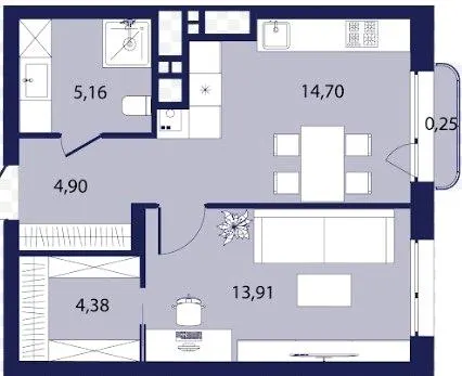 ЖК РЕМ — 43.3 м²