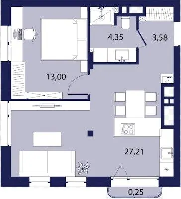 ЖК РЕМ — 48.4 м²