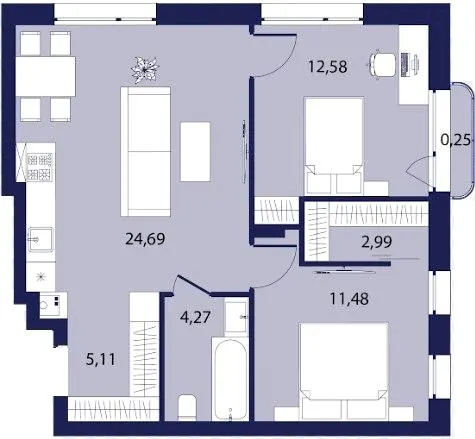 ЖК РЕМ — 61.4 м²