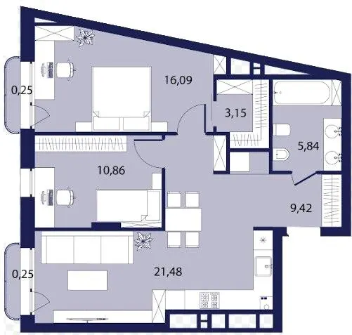 ЖК РЕМ — 67.3 м²