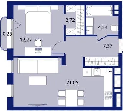 ЖК РЕМ — 47.9 м²