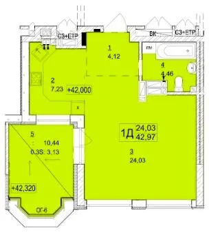 ЖК Гранд Бурже — 43 м²