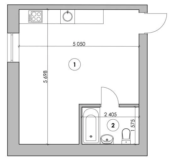 Клубний будинок Проців-1 (Лазурний) — 28.3 м²