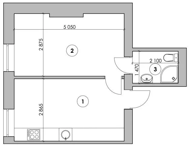 Клубний будинок Проців-1 (Лазурний) — 31.8 м²