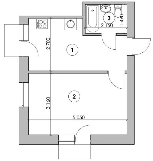 Клубний будинок Проців-1 (Лазурний) — 30.8 м²