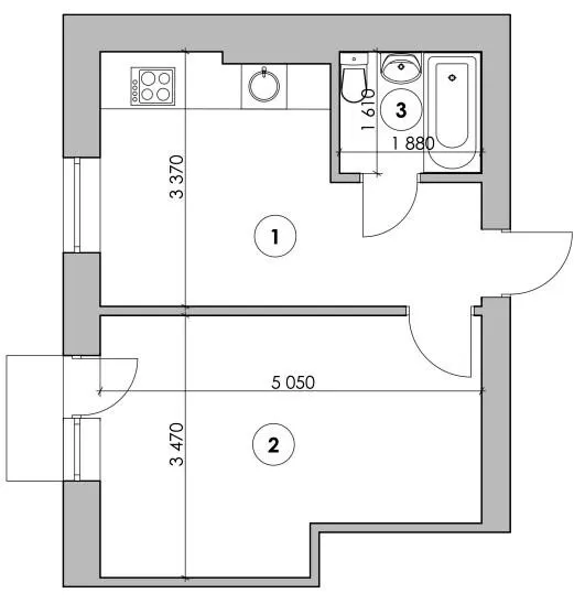 Клубний будинок Проців-1 (Лазурний) — 32.3 м²