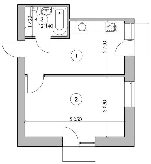Клубний будинок Проців-1 (Лазурний) — 30.1 м²