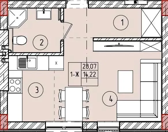 ЖК Smart Town — 28.1 м²