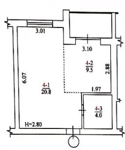 Клубний будинок На Макіївській — 37 м²