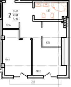ЖК Гімназист — 59.6 м²