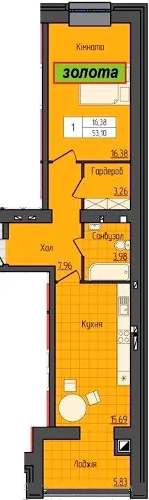 ЖК Grand City Dombrovskyi — 53.1 м²