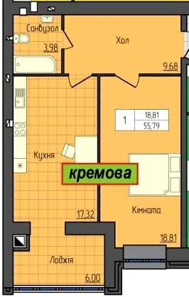 ЖК Grand City Dombrovskyi — 55.8 м²