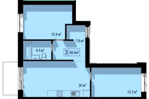 вул. Петриківська, 22 — 58 м²