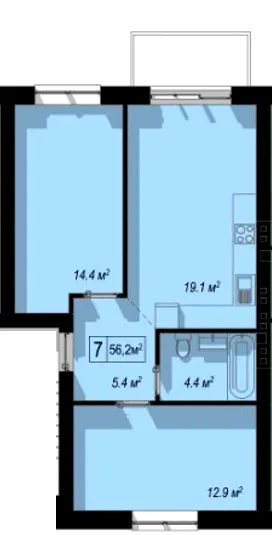 вул. Петриківська, 22 — 56.2 м²