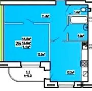 вул. Героїв Крут, 1а — 44.5 м²