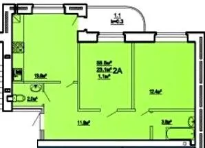 вул. Героїв Крут, 1а — 55.5 м²