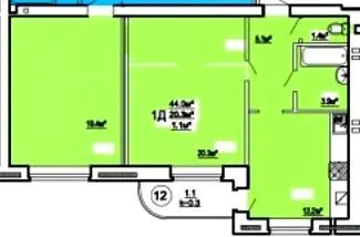 вул. Героїв Крут, 1а — 44 м²