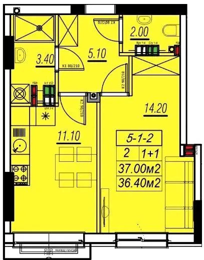 ЖК Golden City — 37 м²