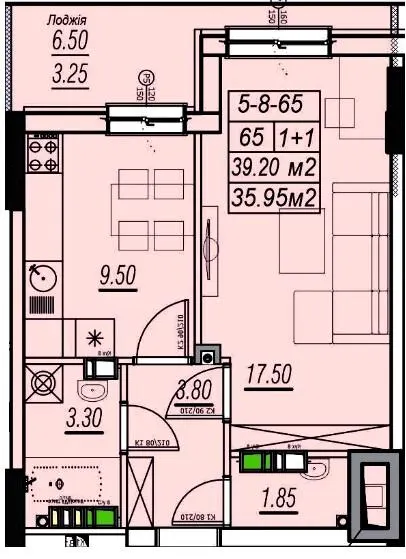 ЖК Golden City — 39.2 м²